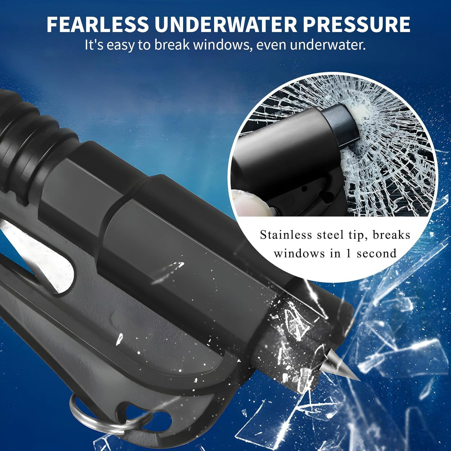 MAEZOE 3-In-1 Car Window Breaker Seatbelt Cutter Keychain, Emergency Window Glass Breaker Tool for Car, Family Safety, Road Trips & Daily Commute &ndash; 3PCS image number 6