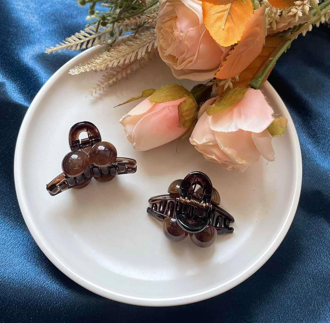 Resweky Brown Pearl Hair Clips Small Hair Clips Cute Hair Clips for Women and Girls image number 3