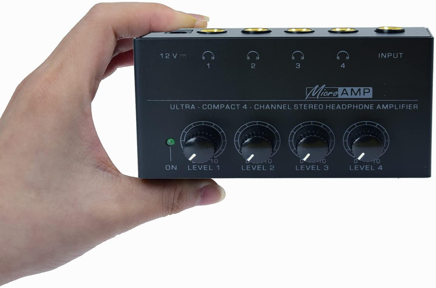 Stereo Input TRS Jack 1/4" in Splitter 4X Micro Amp 1 in 4 Out 1/4 Inch Headphone Amplifier 4 Channel Audio BOX (H400) image number 2