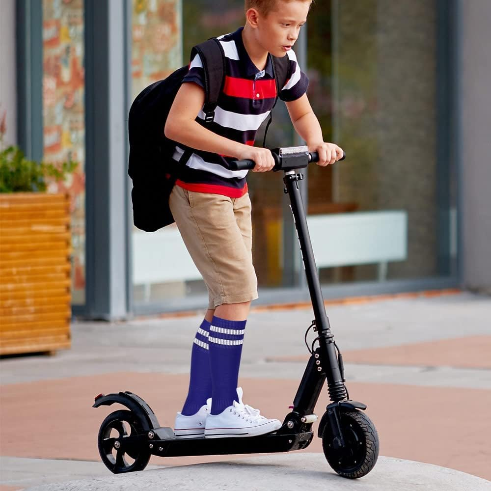 3 Pairs Knee High Soccer Socks Athletic Sports Team Socks for 7-12 Years Old Youth image number 5