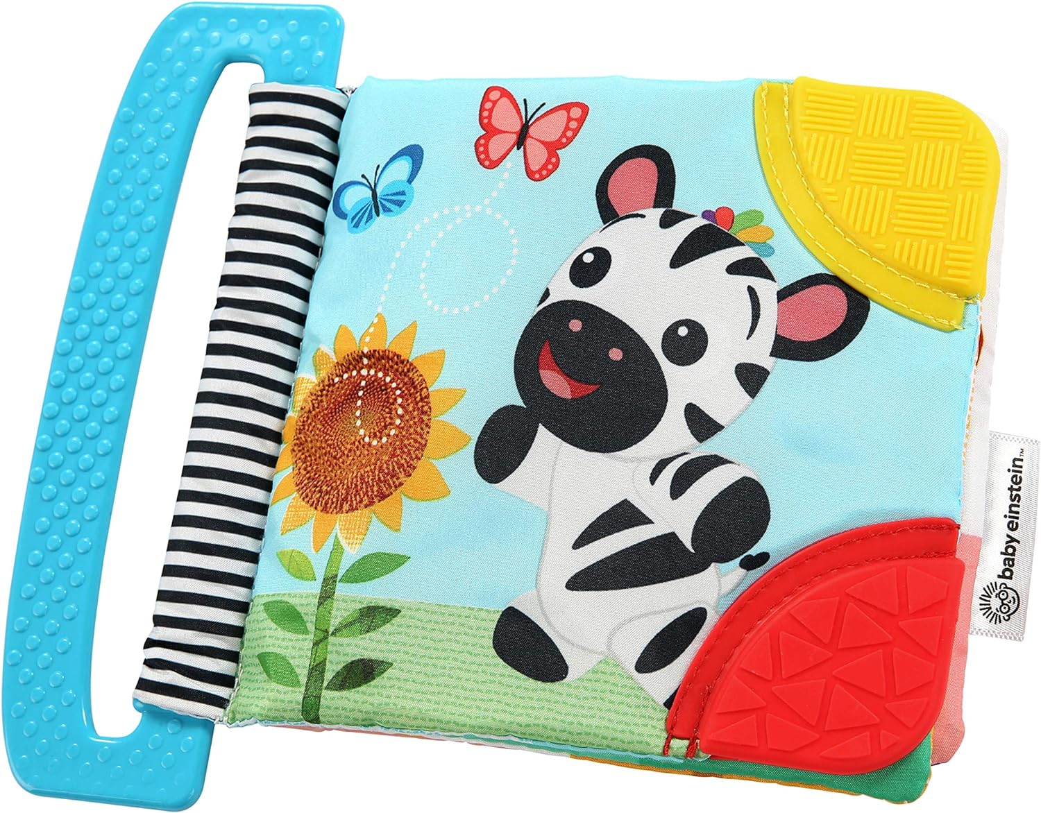 Baby Einstein Curious Explorers Teether Book Take-Along Toy, Ages Newborn +, Multicolored image number 6