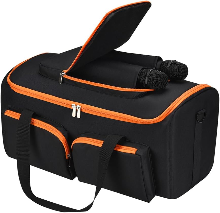 Universal Audio Storage Bag with Microphone Pockets Outdoor Travel Case Shockproof Portable Protective Case, for J-BL Partybox On-The-Go Essential image number 4