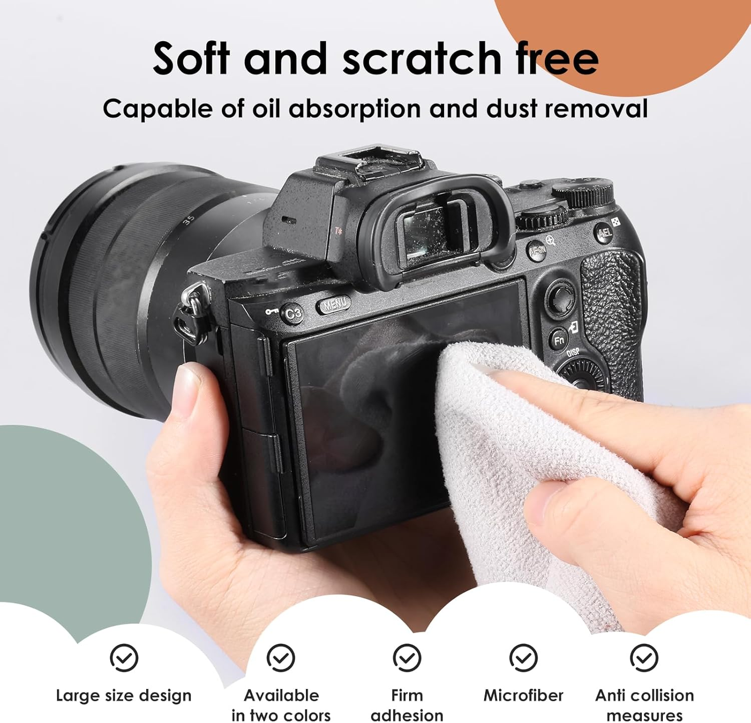 ZFLYCANP 2 Pcs Magic Cloth Storage Folding Portable, Self-Adhesive Magic Cloth Makeup Bag, Inner Microfibre for Travel Cosmetic SLR Camera image number 5