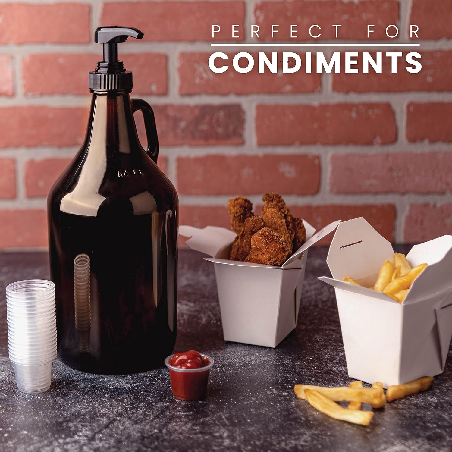 Half Gallon Glass Pump Dispenser Bottle, Large Jug with Pump for Laundry Soap Dispenser, Liquid Detergent, Fabric Softener, Syrup Pump - 64 Oz Capacity - Amber Bottle- Pack of 2, by Kitchentoolz image number 6