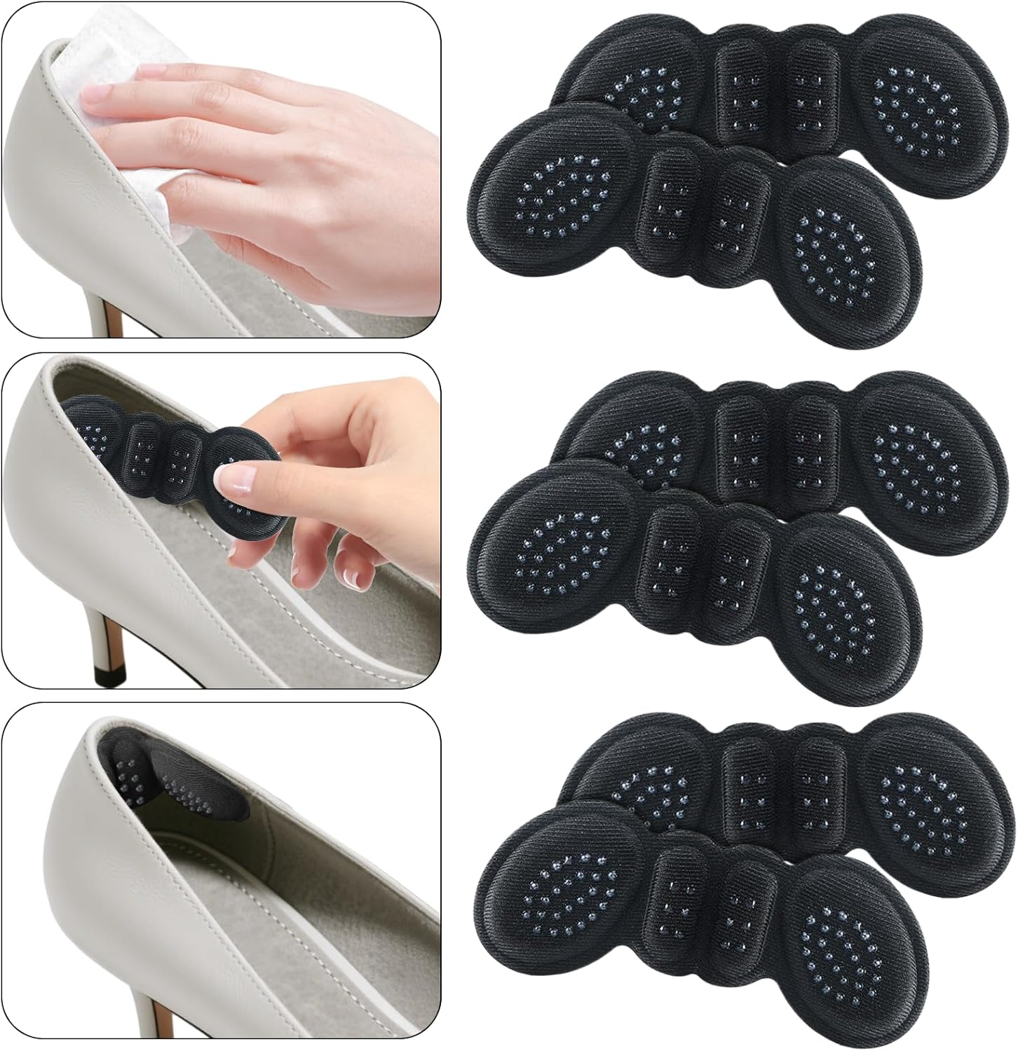 4 Pairs of Heel Anti-Slip Stickers, Sticky Heel Pads for Men and Women Heel Protectors Suitable for Loose Shoes Prevent Heels from Slipping Improve Shoe Fit and Comfort image number 5