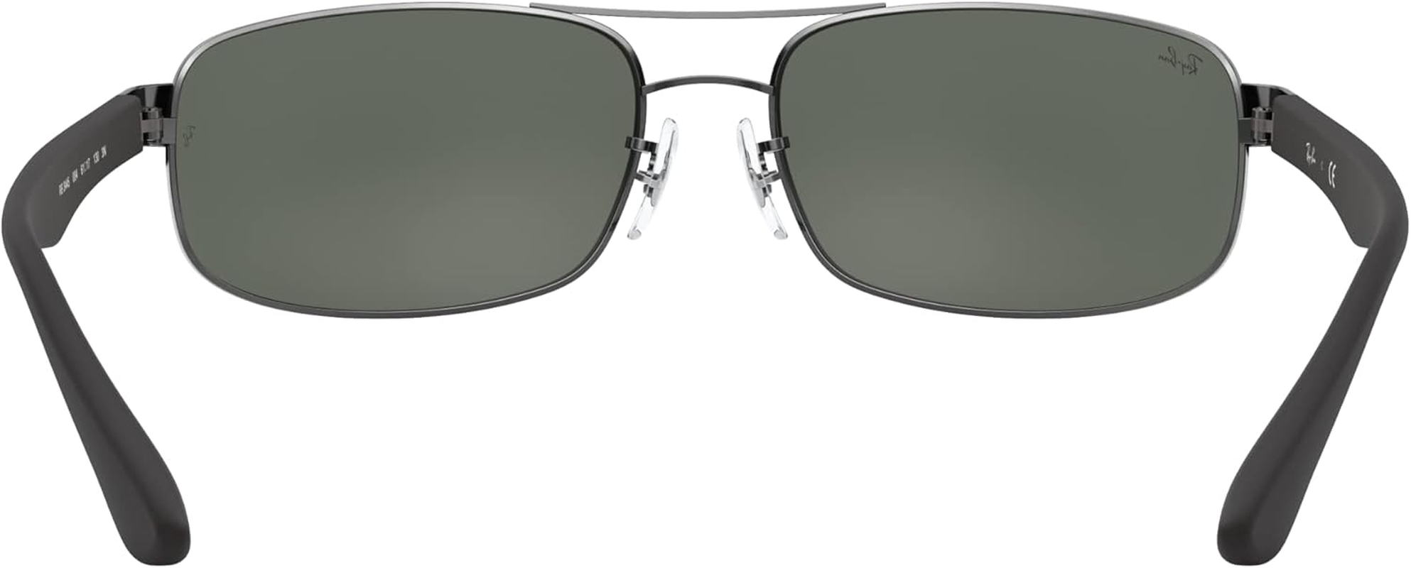 Ray-Ban Men'S RB3445 Rectangular Sunglasses, Gunmetal/Dark Green, 64 Mm