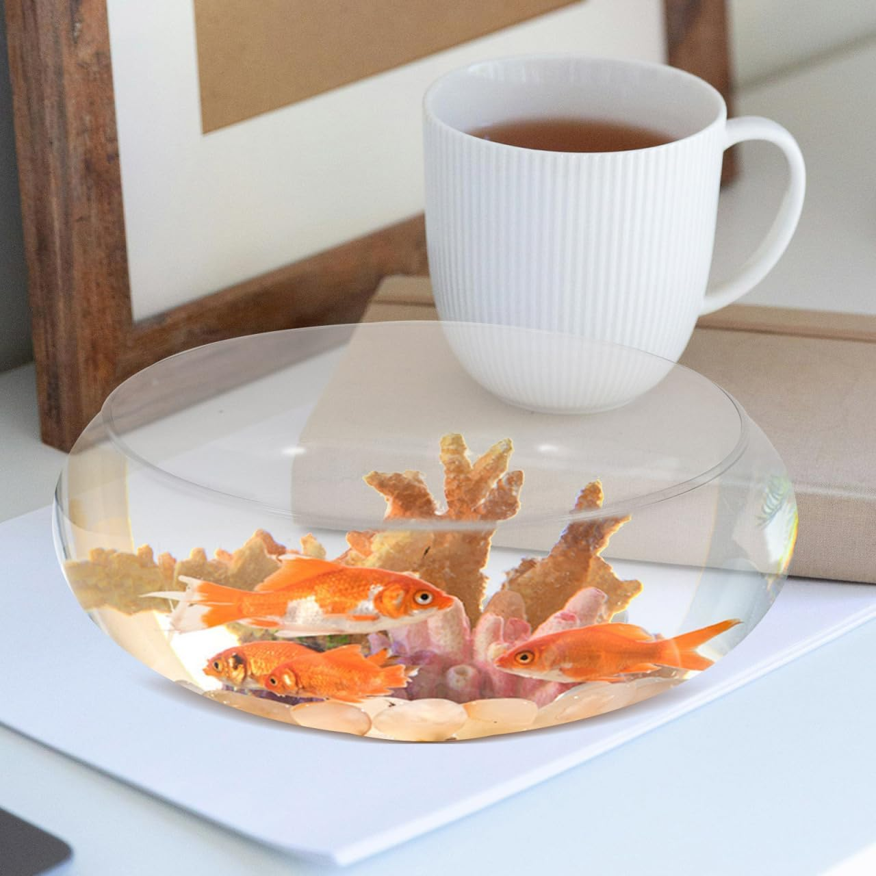 Betta Tank Glass Fish Bowl Flower Glass Vase Bowl Clear Wide Mouth round Vase Terrarium Air Plant Hydroponic Succulent Planter Floral Container Vase for Home Office Wedding L image number 2