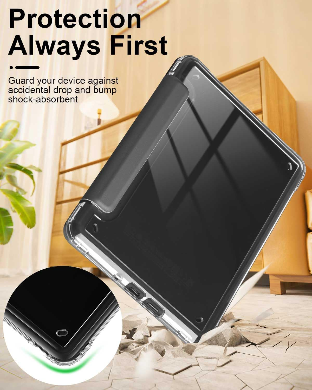 T Tersely Detachable Magnetic Case for All-New Kindle 11Th Generation 2024/2022 Release, 6 Inch, Clear Back Shockproof Light Cover with Auto Wake/Sleep, Black image number 6