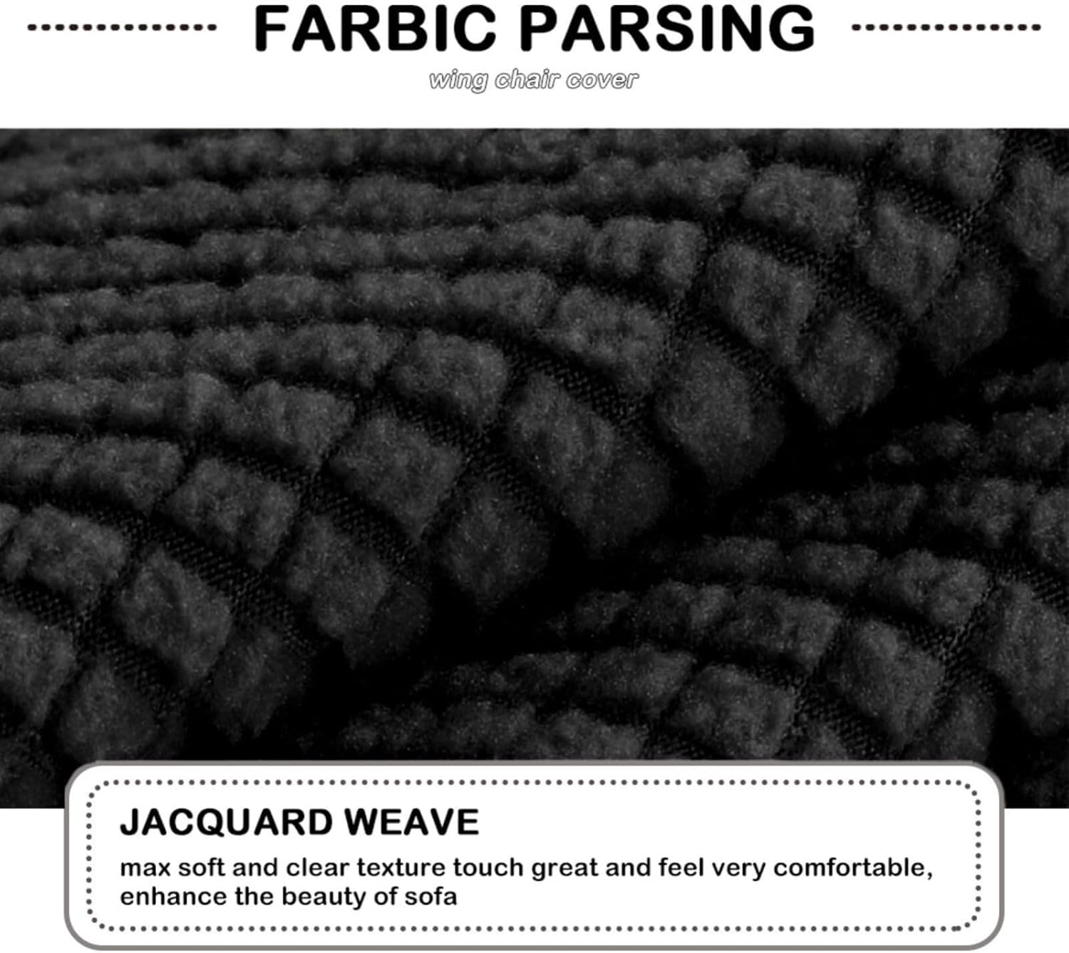 Stretch Ottoman Cover Slipcover Rectangle Small/Large Footrest Sofa Slipcovers Stool Covers Footstool Protector Covers Removable Washable(Black,Large) image number 4