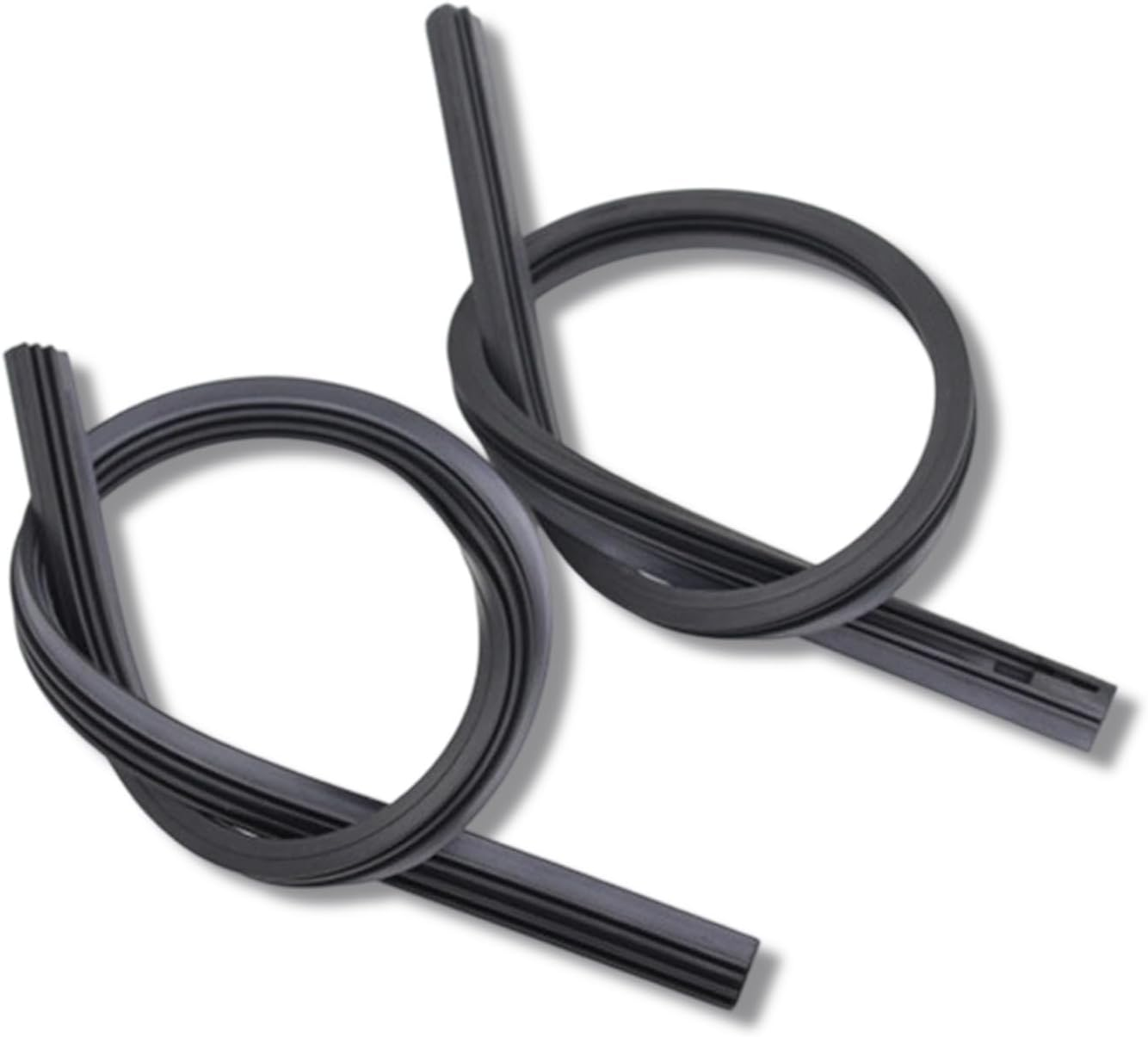 2 Pack Silicone Wiper Blade Refills 24"+26" - Frameless Hybrid Windshield Wipers Replacement with Rubber Sealing Strip, Quiet Wiping Technology for Rain/Snow/Dust- All-Weather Dustproof Design image number 1