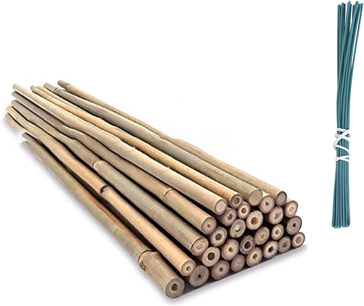 SYGELER Durable Bamboo Stakes for Plant &ndash; 20 Pack of 45CM Sturdy Bamboo Plant Sticks with 20 Twist Ties for Support &ndash; Ideal for Tomatoes, Beans, Flowers, Potted Plants image number 3