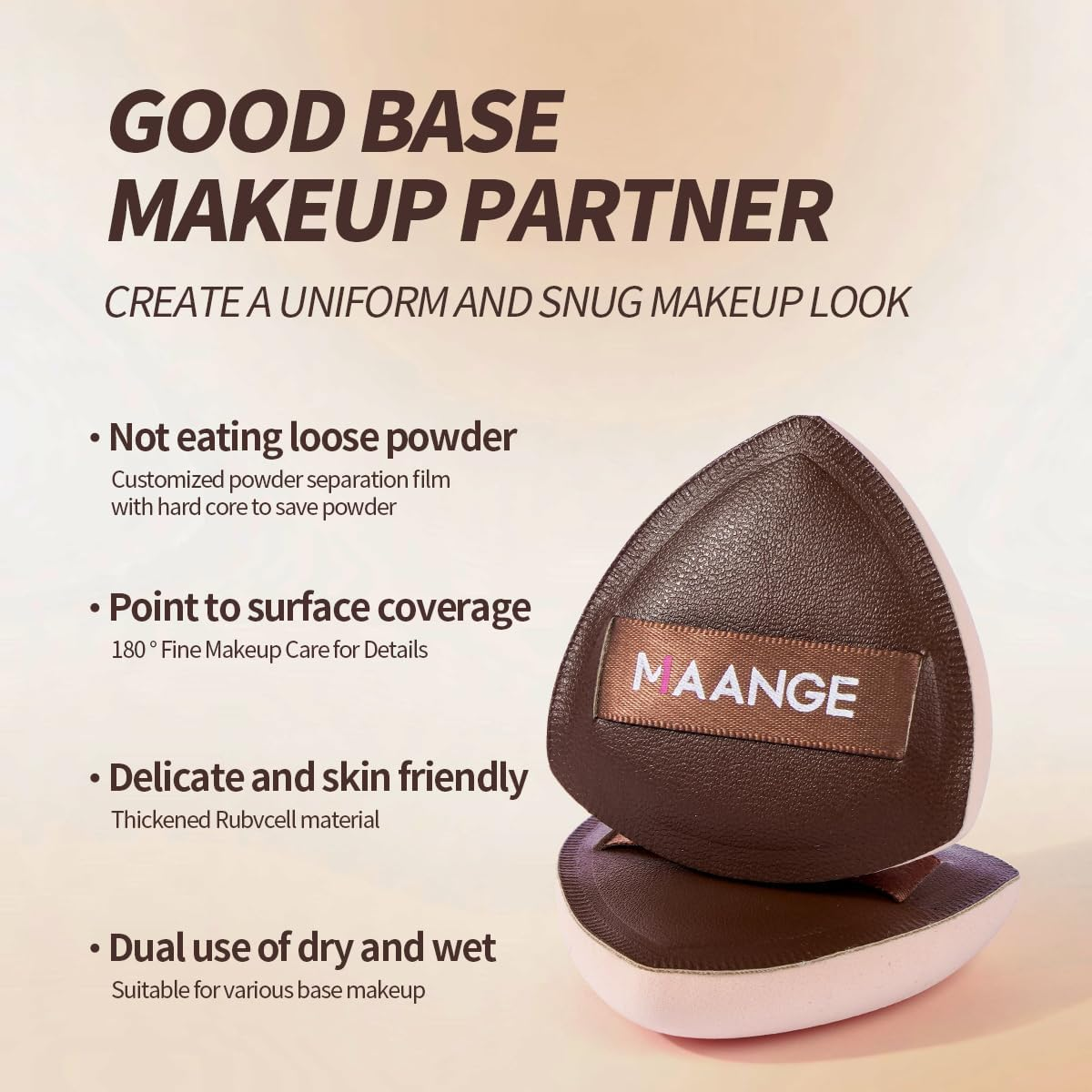 MAANGE 16PCS Makeup Brush Set Travel Makeup Brushes for Liquid Powder Contour Concealer Cream Cosmetics Blending Eyeshadow Eyeliner (Coffee) image number 4