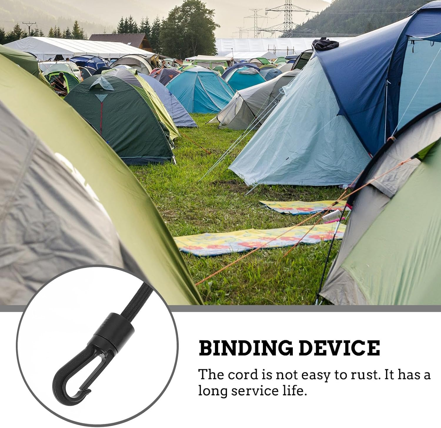 ZUNOXAZ 4 Pcs Elastic Bungee Lashing Straps with Hooks for Luggage Cargo Fastening, Adjustable Rubber Binding Belts for Travel and Camping Gear image number 3