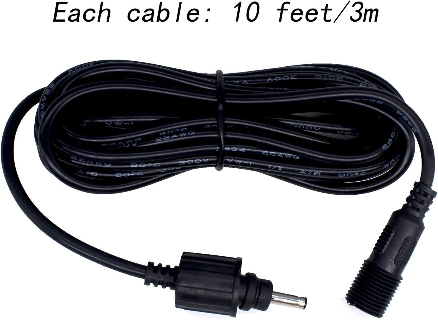 Lewisia Solar Extension Cable 10 Feet Extender Wires - Waterproof IP65 One Pair Total 20 Feet for Water Pump, Air Pump, Aerator, Oxygenator, Spotlights, Irrigation Kit - 22AWG image number 3
