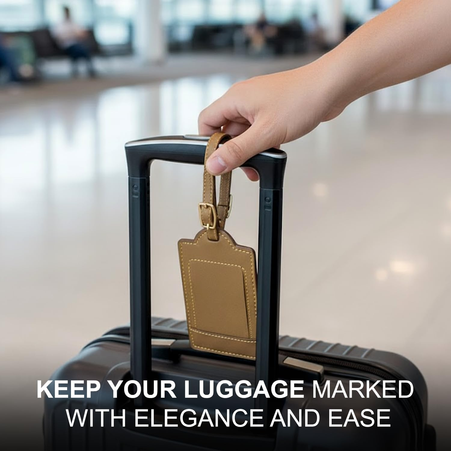 Sovereign-Gear - Two Brown Leather Luggage Tags - Genuine Leather Luggage Tag for Suitcases, Stylish & Durable Travel Accessory image number 6