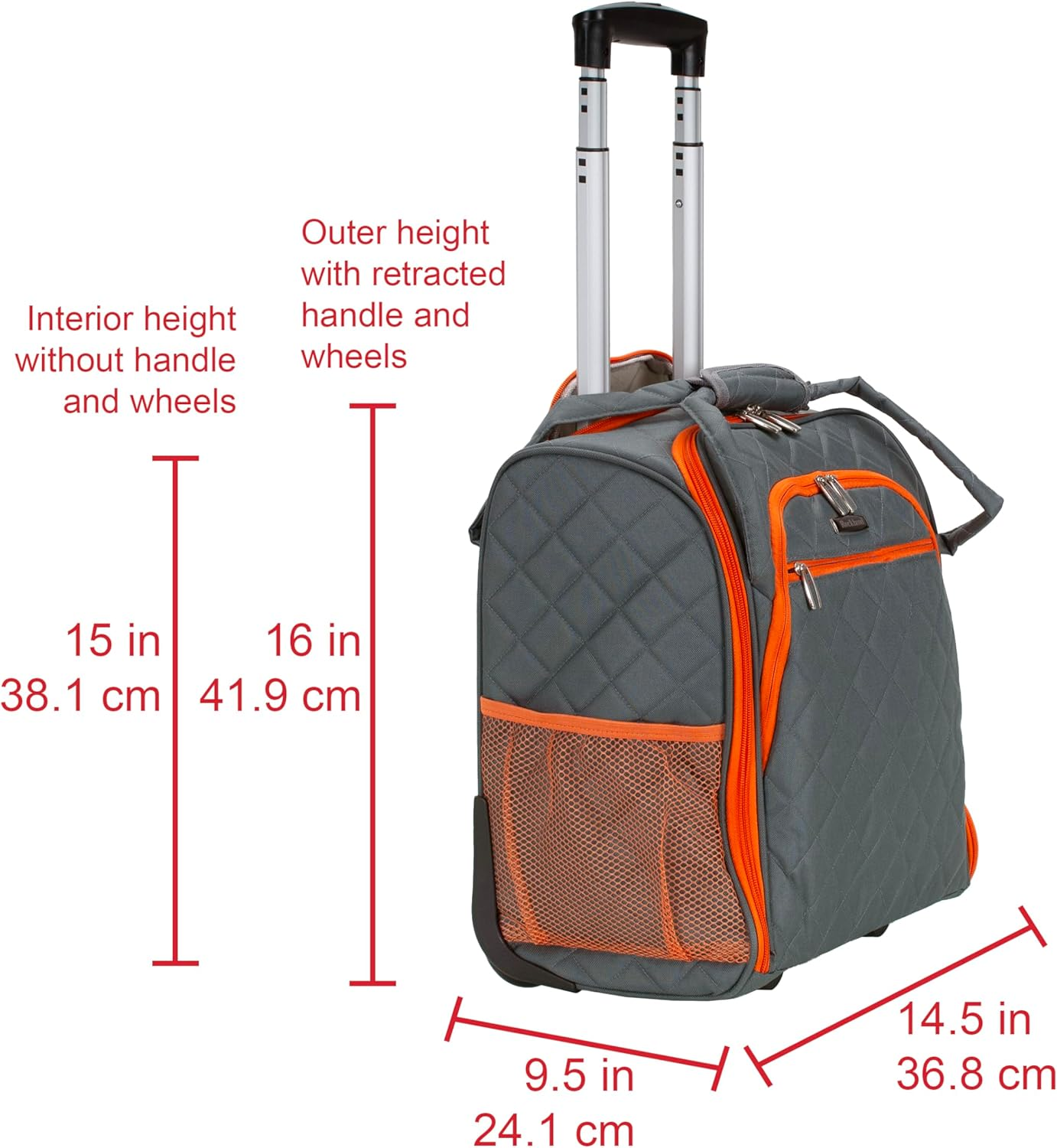 Rockland Melrose Upright Wheeled Underseater Carry-On Luggage