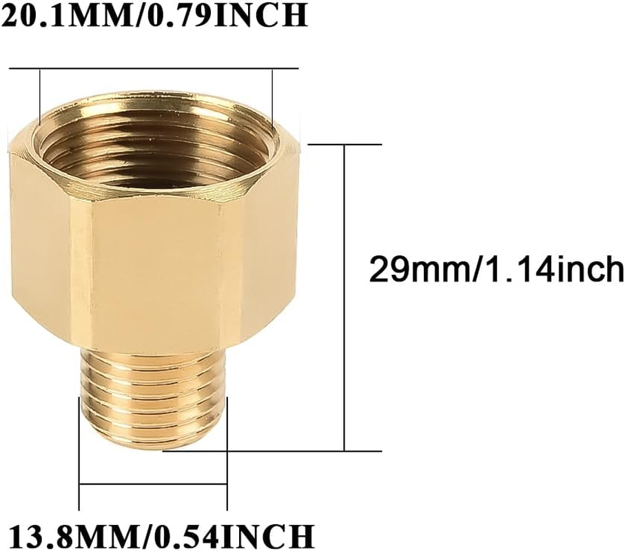 Pressure Washer Connector, 22Mm Female to 14Mm Flat Male, High Pressure Washer Adapter, Brass Screw Water Pipe Hose Connetor Fitting image number 6