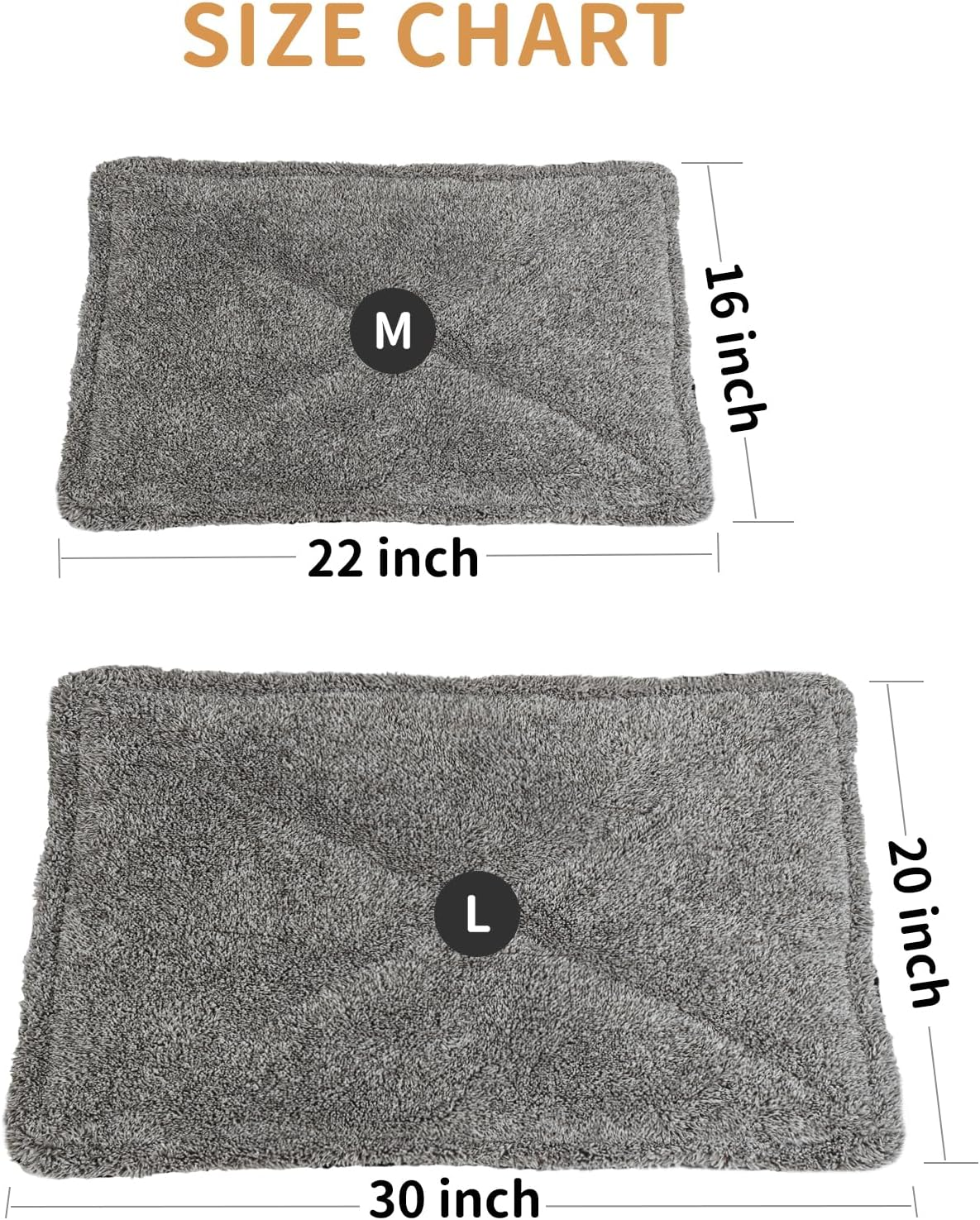 Self-Warming Cat Bed Pad, Self-Heating Cat Bed Mat Thermal Blanket for Indoor Cats & Dogs (L:75 * 50Cm)