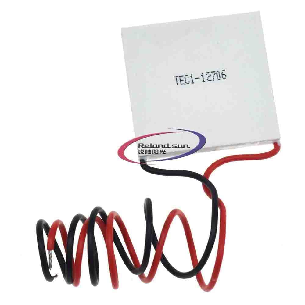 Reland Sun 5Pcs TEC1-12706 Aluminium Semiconductor Refrigeration Tablets 12V 6A Heatsink Thermoelectric Cooler 40X40Mm image number 1