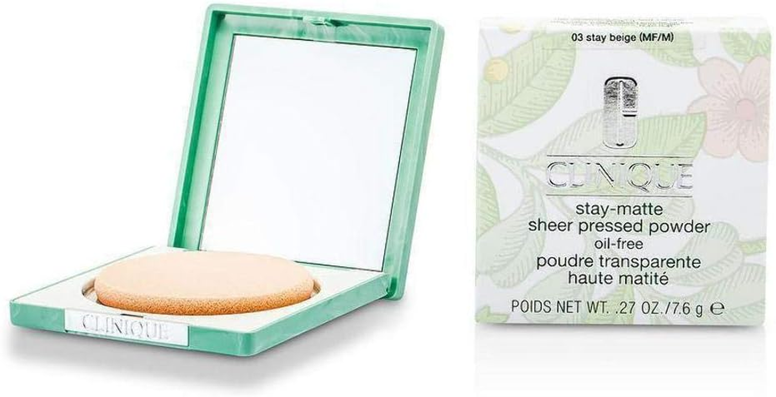 Clinique Stay-Matte Sheer Pressed Powder - 03 Stay Beige MF-M by Clinique for Women - 0.27 Oz Powder, 7.6 G