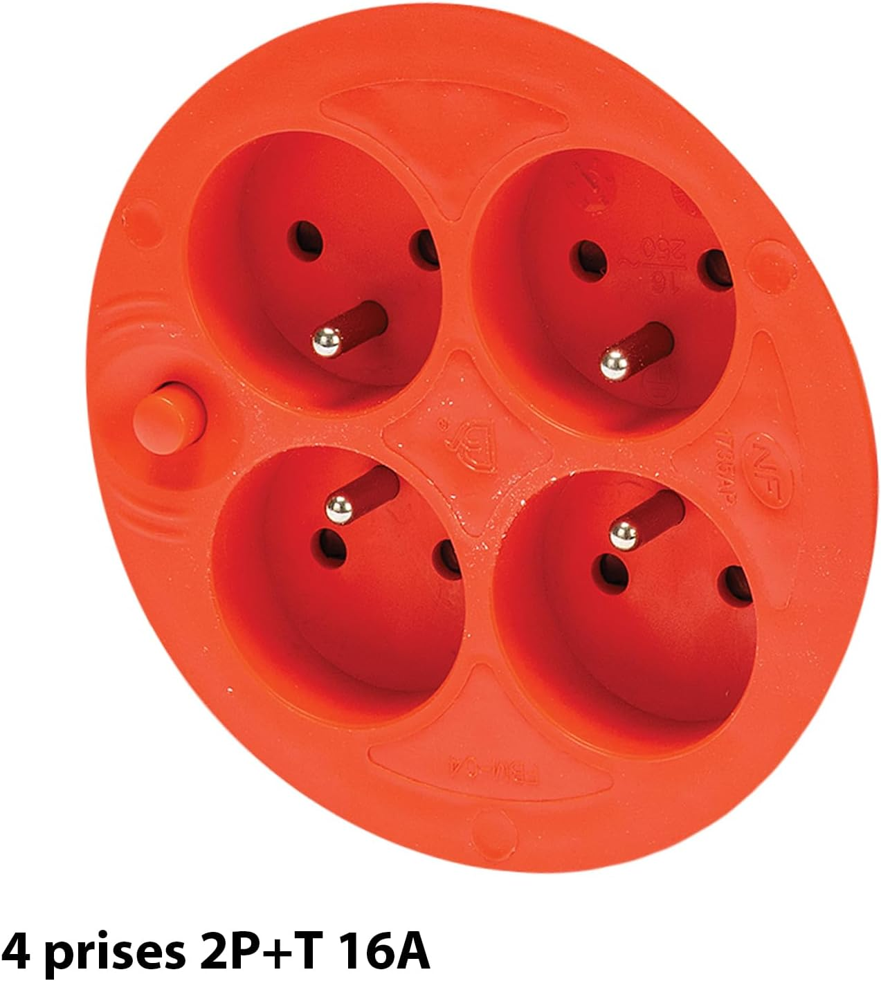 Velamp REEL-FR-15 15M Extension Cable with Reel 4 Sockets 16A Section 3G1.5Mm2 Black and Red image number 1