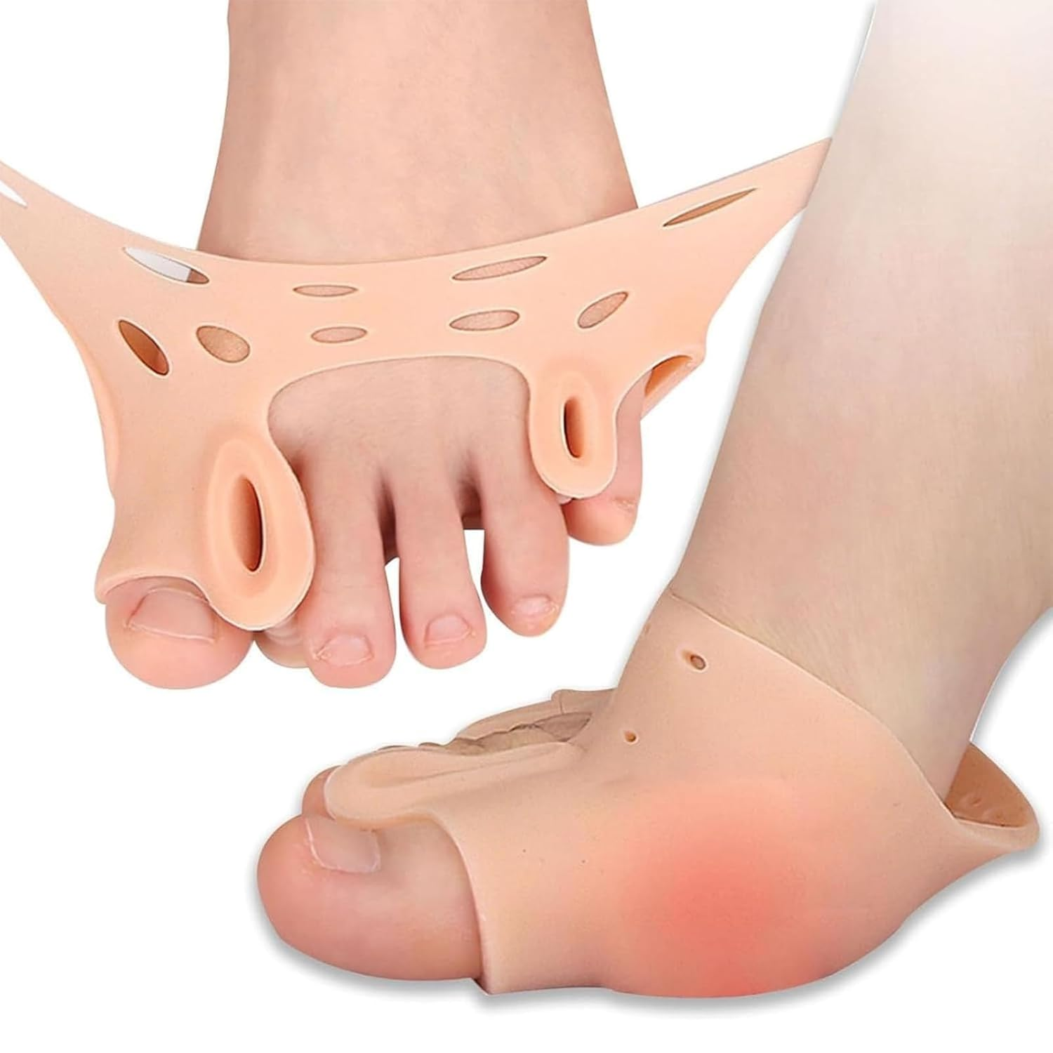 GHQHSQ Silicone Toe Separators for Women & Men, 4 Packs Toe Separators Bunion Corrector Cushion, Breathable Soft and Comfortable Gel Foot Cushions, Multiple Colors (4 Pairs) image number 5