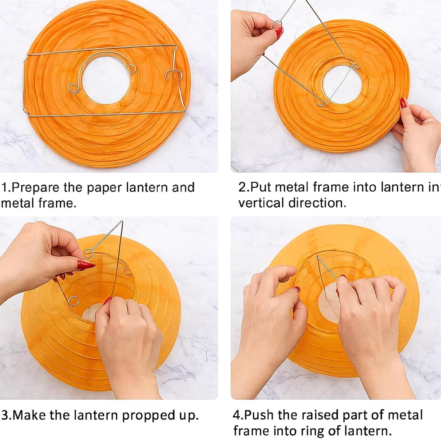 Pack of 12 Paper Lanterns, Lanterns for Wedding Decoration, Garden Party Decoration in White, Green and Gold, Weatherproof Paper Lanterns for DIY Projects and Events image number 1