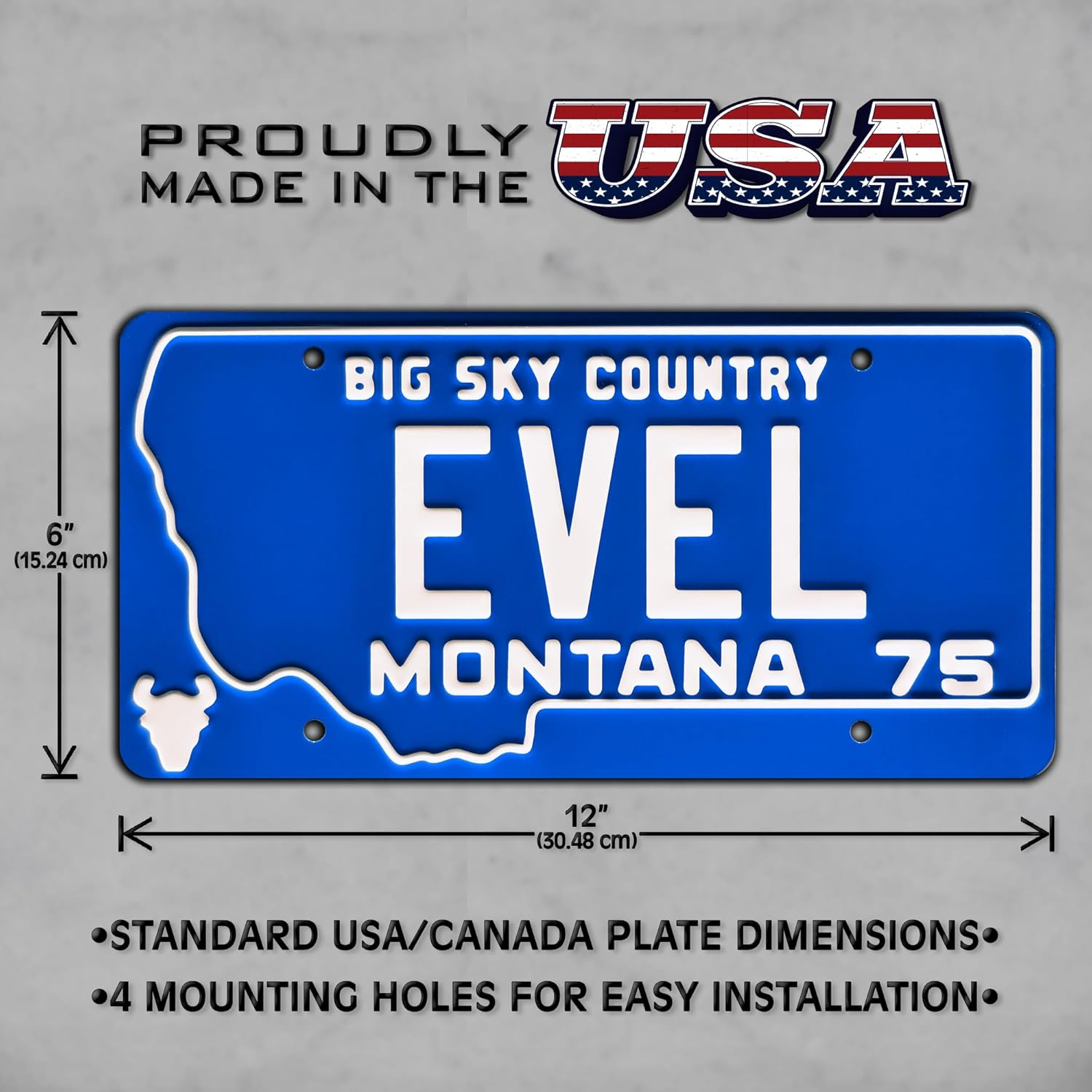 Evel Knievel | EVEL | Metal Stamped License Plate