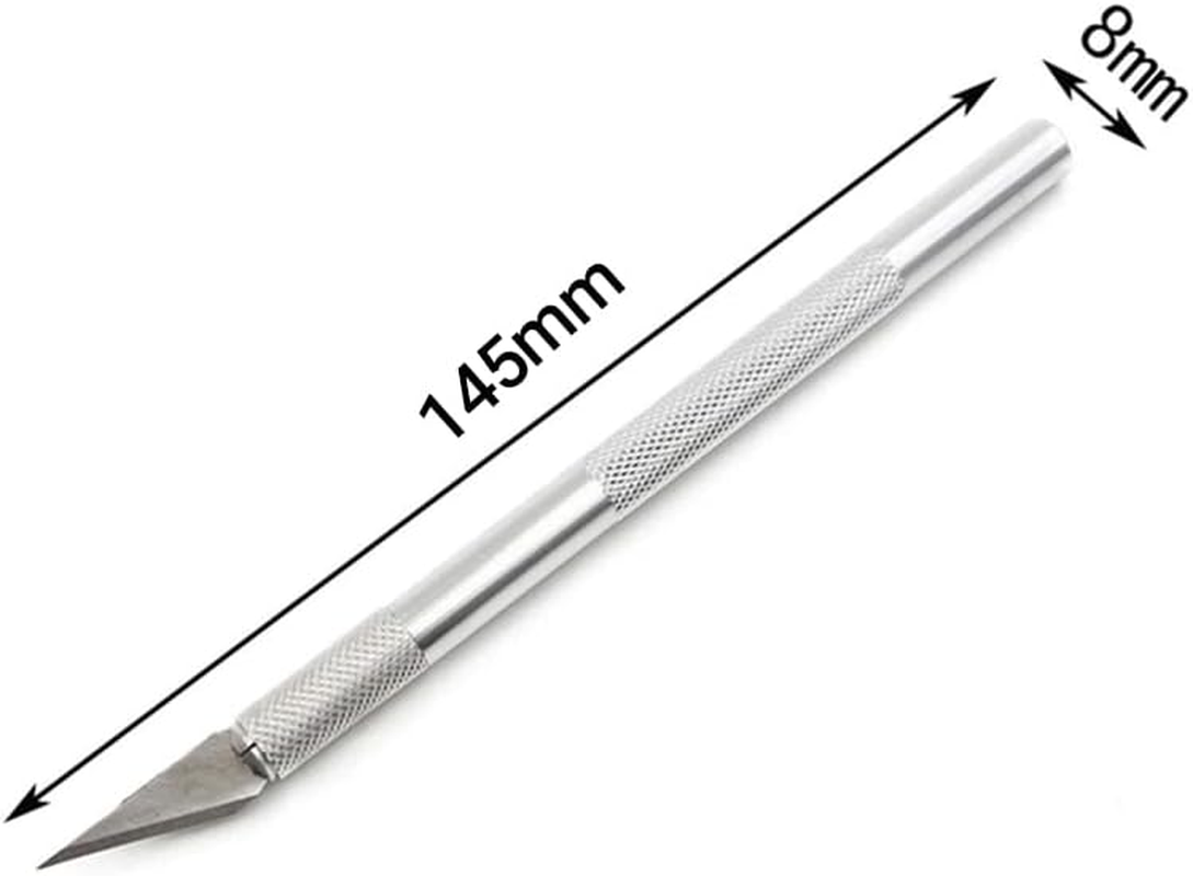 AIMALL Precision Craft Art Knife Set: Model Hobby Cutting Tool with Exacto Style Razor Blades, Includes 1 Knife & 5 Replaceable Blades for Detailed Projects