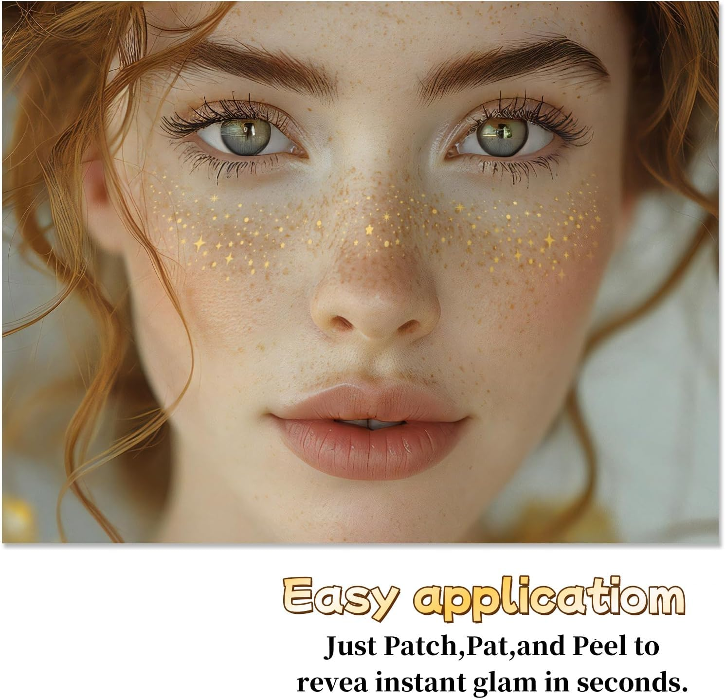 12Pcs Glitter Freckles Tattoo Stickers, Glitter Freckles for Face, Sparkles Freckles Face Eye Makeup Stickers, Faux Freckles Patches for Women and Girls(Gold+Silver)