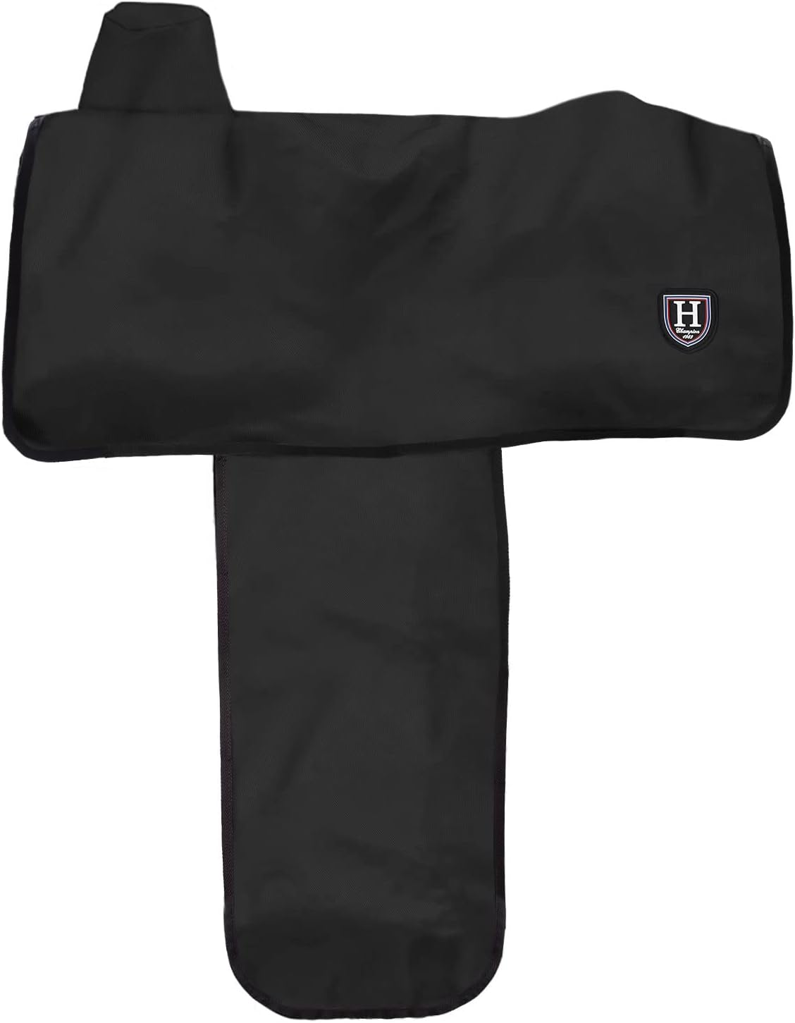 Harrison Howard Long-Lasting 6 Elastic Straps 600 Denier Waterproof Western Saddle Cover-Black - Teal image number 3