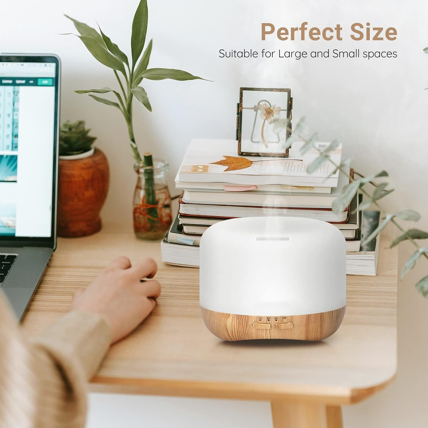 Essential Oil Diffusr, Air Humidifier, Household Fragrance Machine,Quiet Premium Aromatherapy Humidifier, Natural Home Fragrance Aroma Diffuser,7 Colors Light for Bedroom ﻿