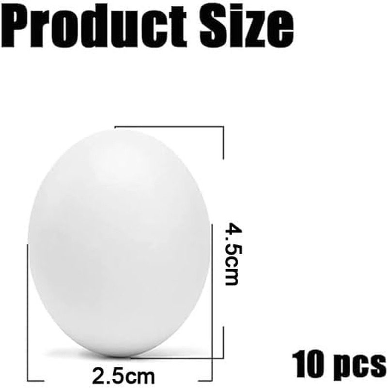 10Pcs Solid Parrot Plastic Fake Eggs Realistic Simulated Fake Bird Eggs for Hatching Mini Macaw Cockatoo African Grey Eclectus Trick Birds to Stop Laying Eggs