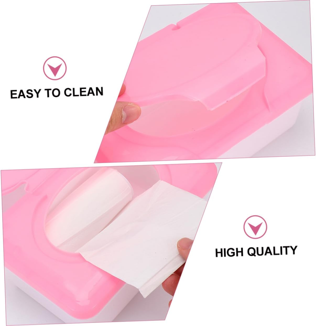 Alipis Wet Tissue Storage Box 2Pcs Sealed Organizer for Home Office Hotel Kitchen image number 2