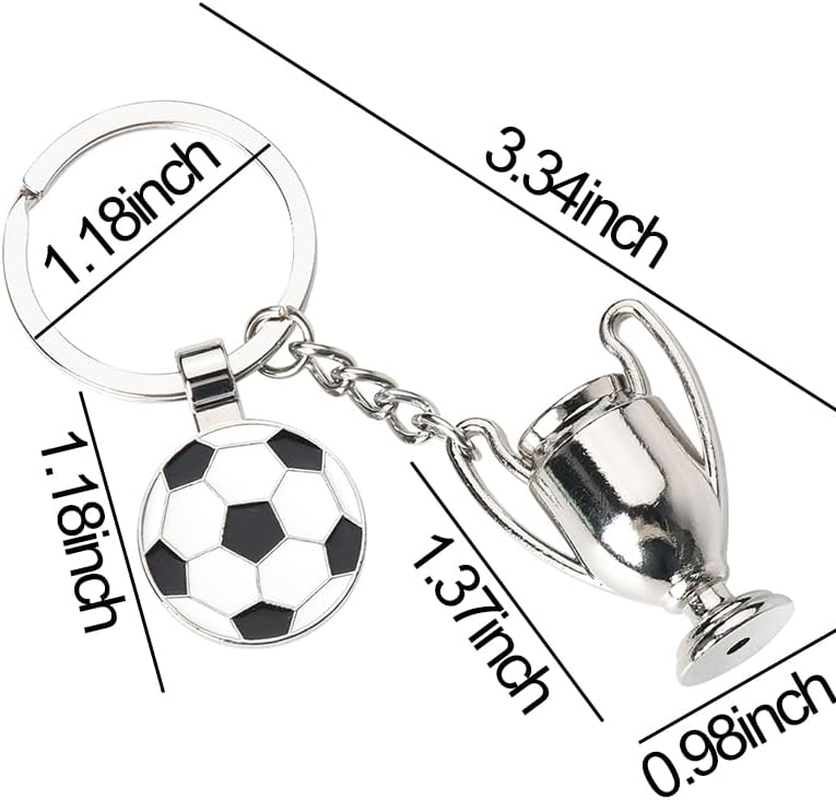 Soccer Gifts Keychain for Girls Boys Football Keychain for Dad Mom Birthday Gifts for Soccer Players Gifts for Men Women Soccer Lovers Gifts for Football Championship Trophy Keychain image number 4
