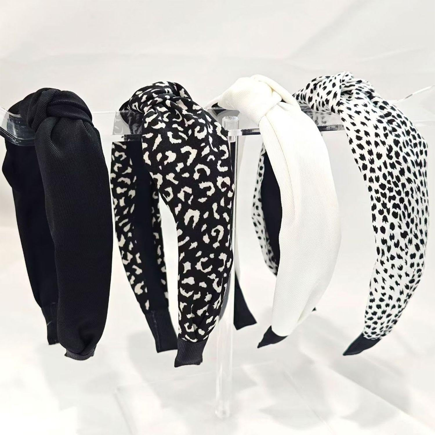 Pack of 4 Stylish Headbands and 5 Pieces Hair Rings, Wide-Edged Headbands for Women, Retro Hair Accessories, Hairstyle Decorations. image number 2