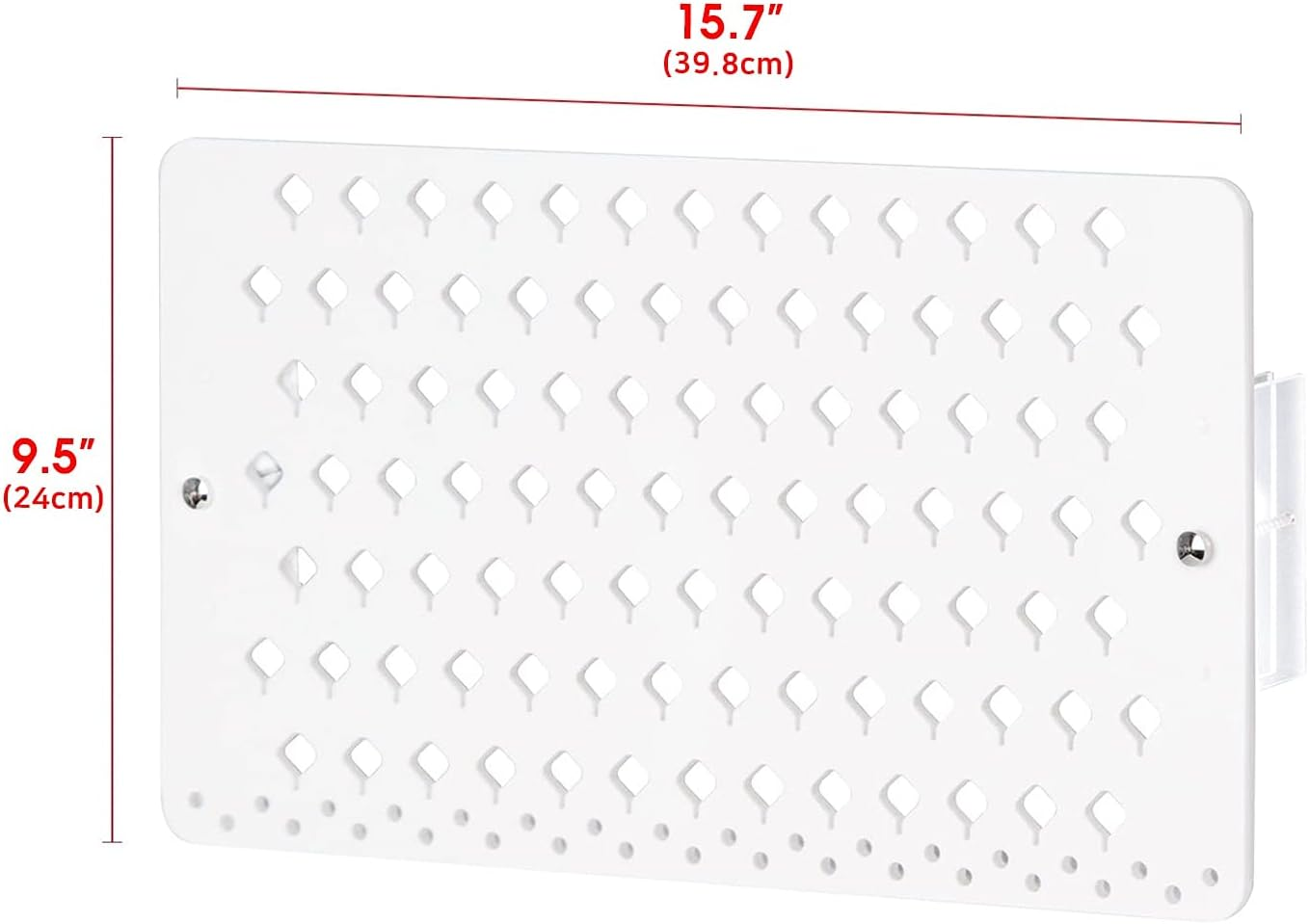 JACKCUBE Design Wall Mount Earring Jewelry Holder Organizer Hanger Storage Rack Display with 94 Holes(White) - MK201A - White Acrylic image number 6