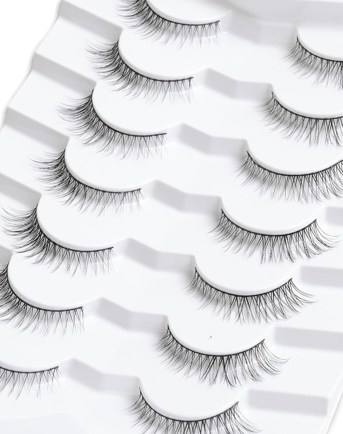 Lashes Wispy False Eyelashes Gradient False Lash Natural Look Small Fake Lashes Faux Mink Strip Eyelashes 7 Pairs D11