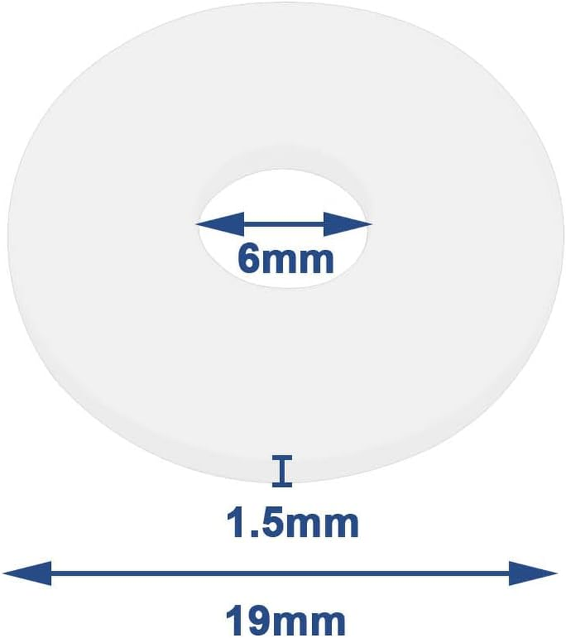 Be in Your Mind 80Pcs Clear Silicone Flat Washer Gasket OD 19Mm ID 6Mm Thickness 1.5Mm Silicone Flat Gasket for Glass Shower Door Handles Towel Bars image number 6