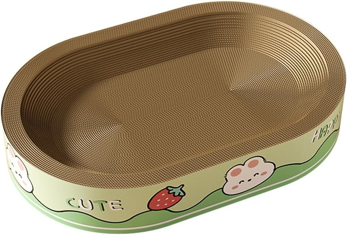 AIMALL Extra-Large Thickened Cat Scratch Board, Oversized Big Mac Oval Corrugated Paper, Grasp-Resistant, Wear-Resistant Cat Nest for Claw Grinding, 55409Cm (21.6X15.7X3.54In)