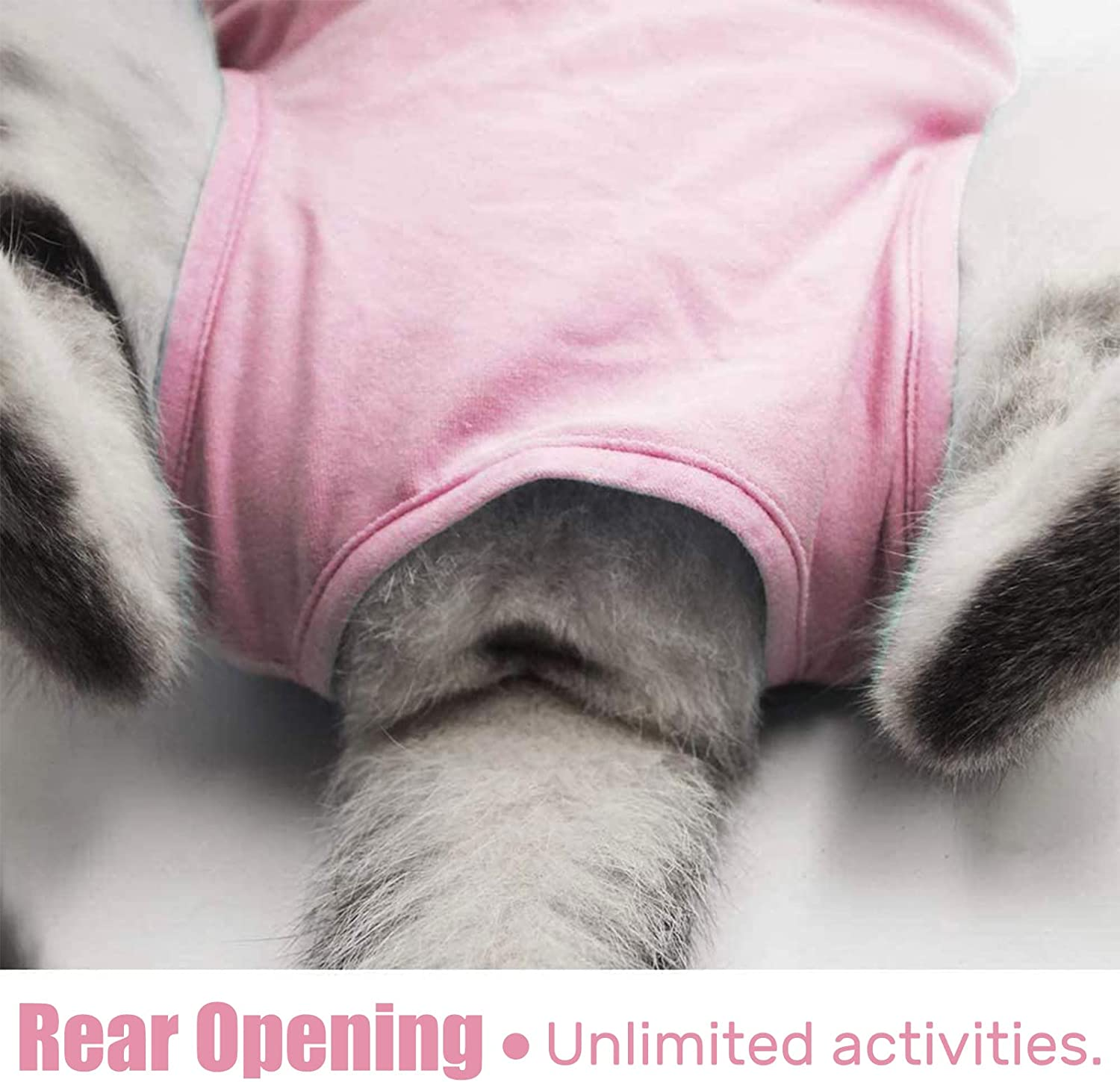 Valuehall Cat Surgical Recovery Suit - E-Collar Alternative, Prevents Secondary Infection, Anti-Licking, V11C09 (L, Blue) image number 7