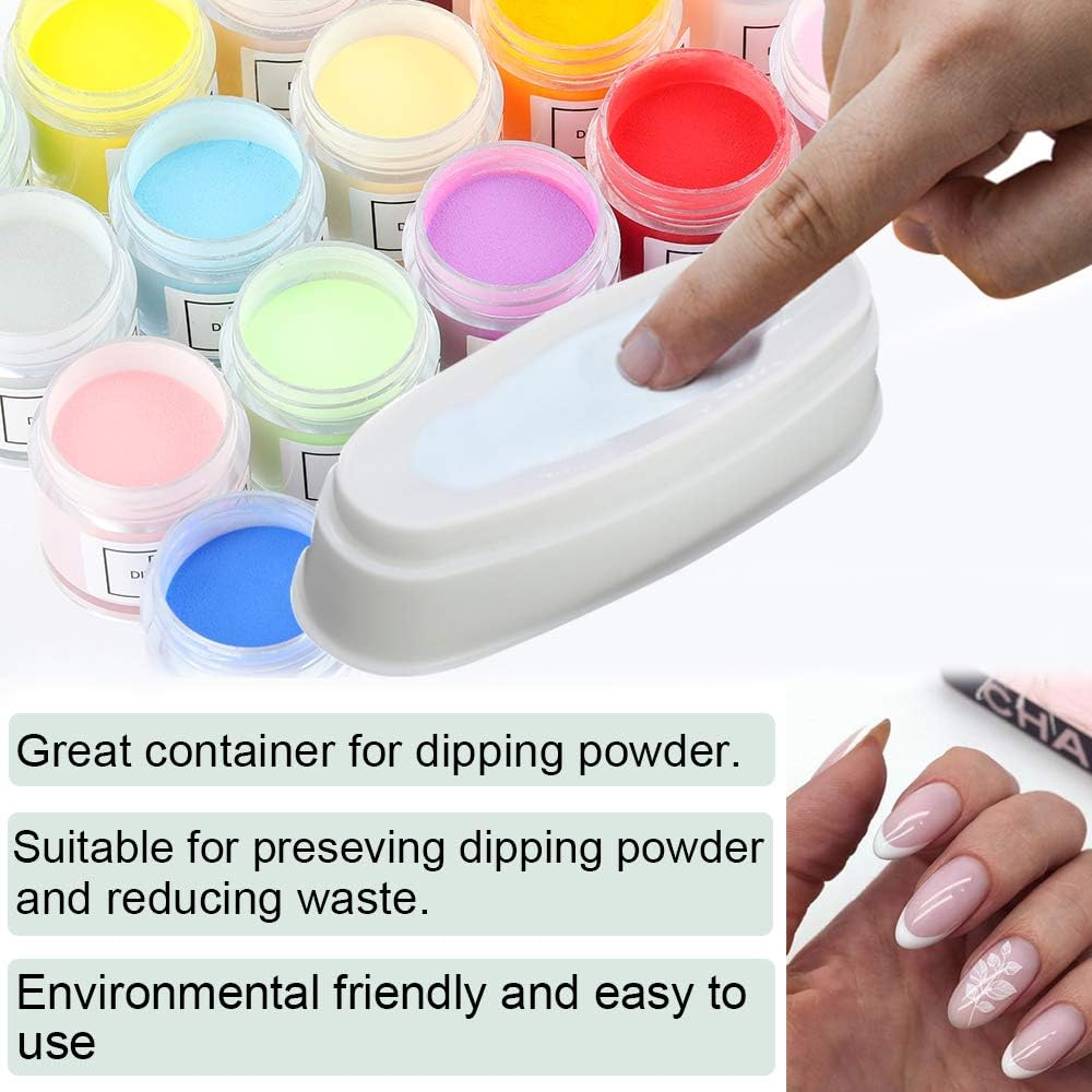EBANKU Dip Powder Tray, Nail Dip Container Dipping Powder Tray French Nail Smile Line Molding with Cleaning Brush, image number 2