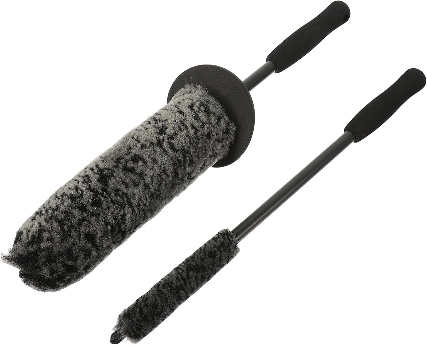 HAPINARY Car Wheel Cleaner Brush and Rim Cleaning Brush 2Pcs Set, Synthetic Fiber, Black-Grey, for Vehicle Detailing and Tire Cleaning, Automotive Wheel Care Tool for All-Season Use image number 6