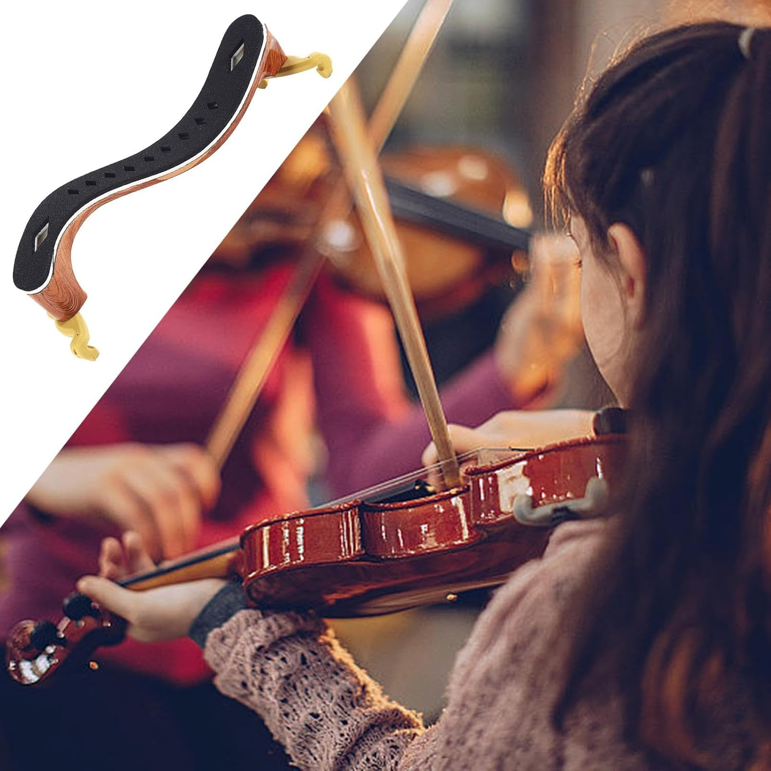 Generico Violin Shoulder Strap, 3/4-4/4 & 1/4-1/2, ABS Material, Comfortable & Adjustable image number 5