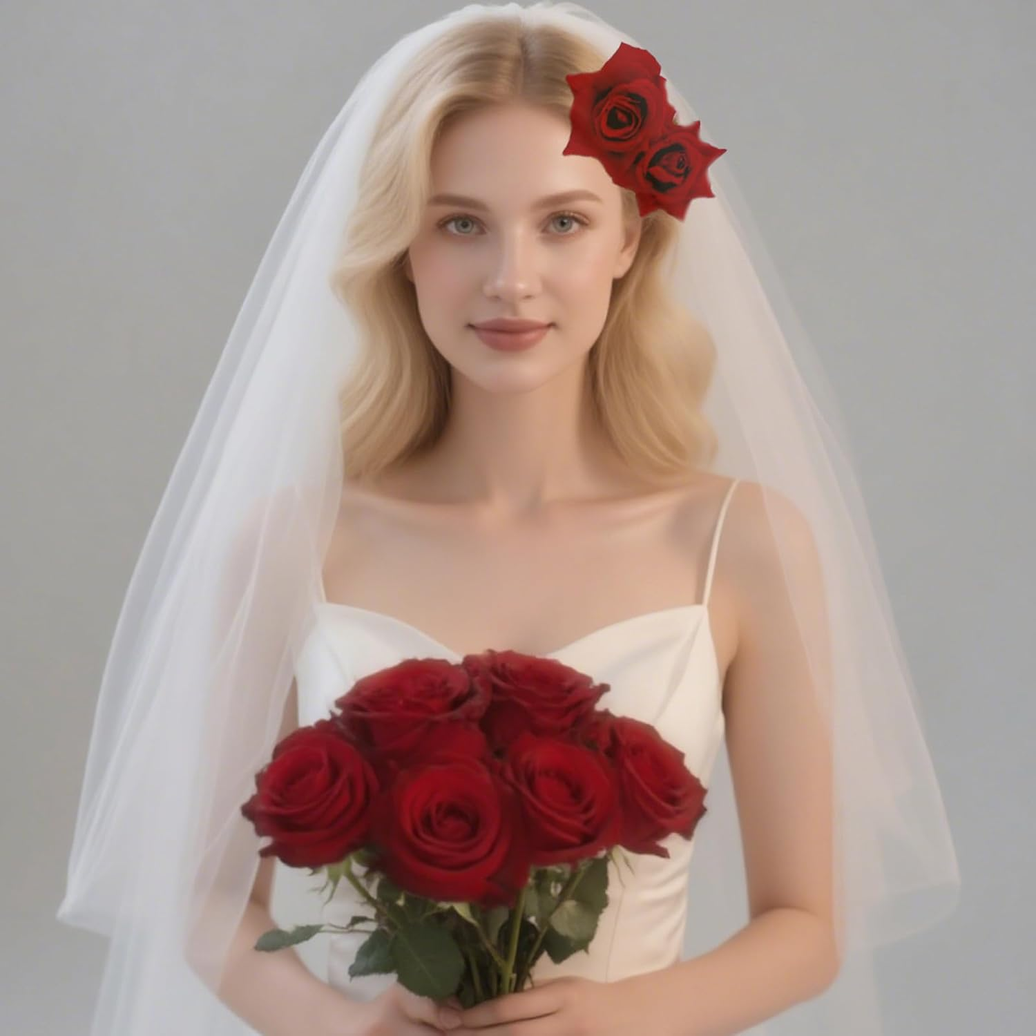 Rose Flower Hair Clips, Elegant Hairpins- Ideal for Women at Wedding Party, Mother'S Day, Suitable for Bridesmaids, Flamenco Dancers image number 3