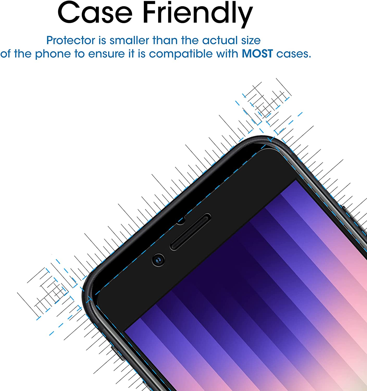 Amfilm Compatible with Iphone SE 2 (2020 2Nd)/ SE 3 (2022 3Rd) Generation Tempered Glass Screen Protector, Iphone 8, 7, 6S, 6 (2 Pack 4.7") Halo Free Glass Screen Protector image number 3