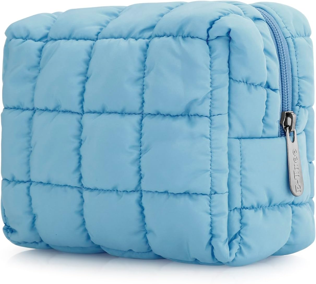 E-Tree Cute Makeup Bag,Quilted Cosmetic Bag,Make up Pouch for Purse,Toiletry Zipper Pouch,Checkered Bag,Travel Case,Storage Pouches for Organization, Hot Pink, 7.5&ldquo; X 5.5&rdquo; X 3.5&ldquo;, Quilted Cosmetic Bag