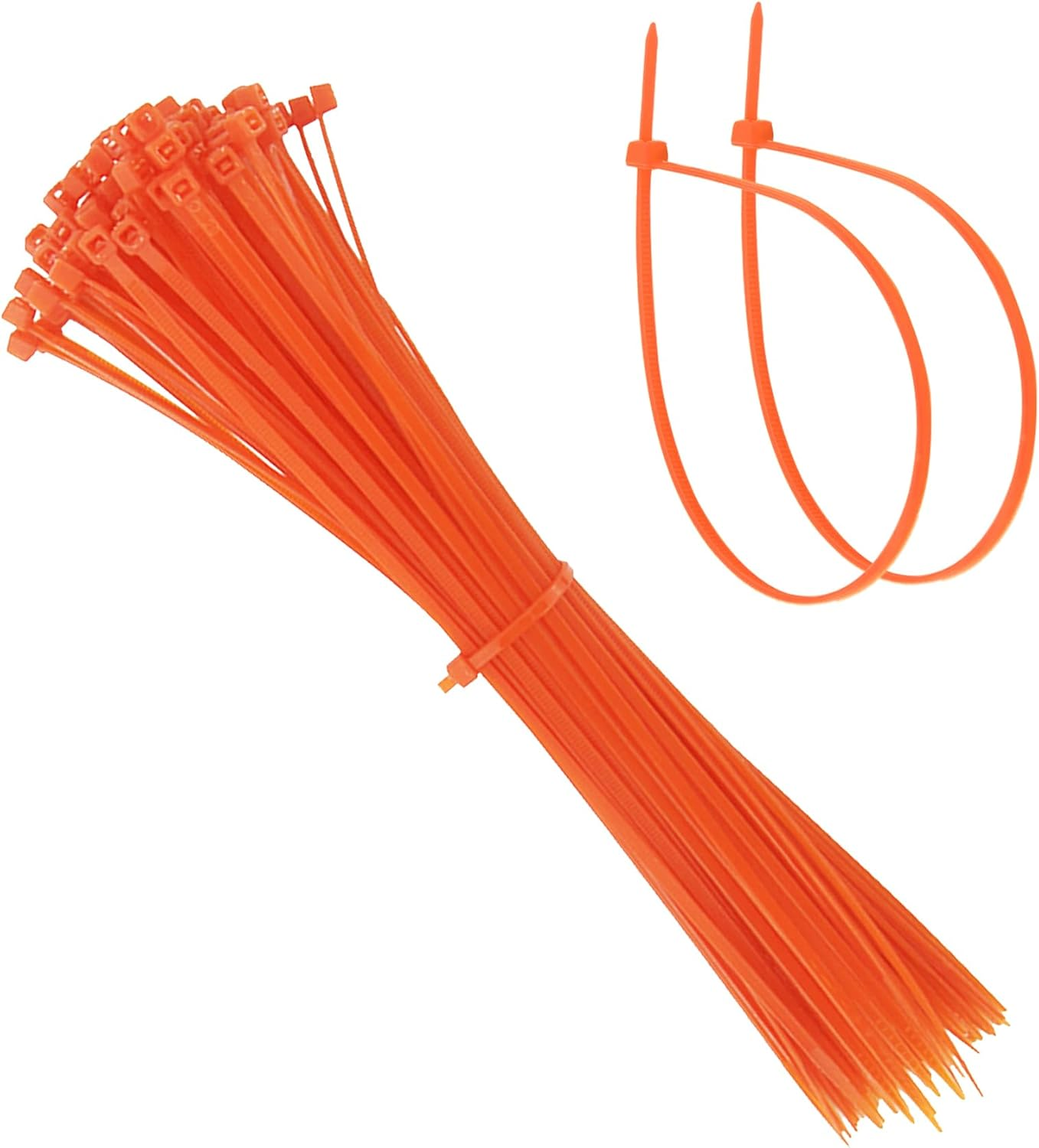 EKIND Cable Zip Ties, 100 Pack 8 Inch Self Locking UV Resistant Nylon Plastic Wire Ties Perfect for Electric Cables/Connecter Plants, Home, Office, Garage, Indoor and Outdoor (Orange)