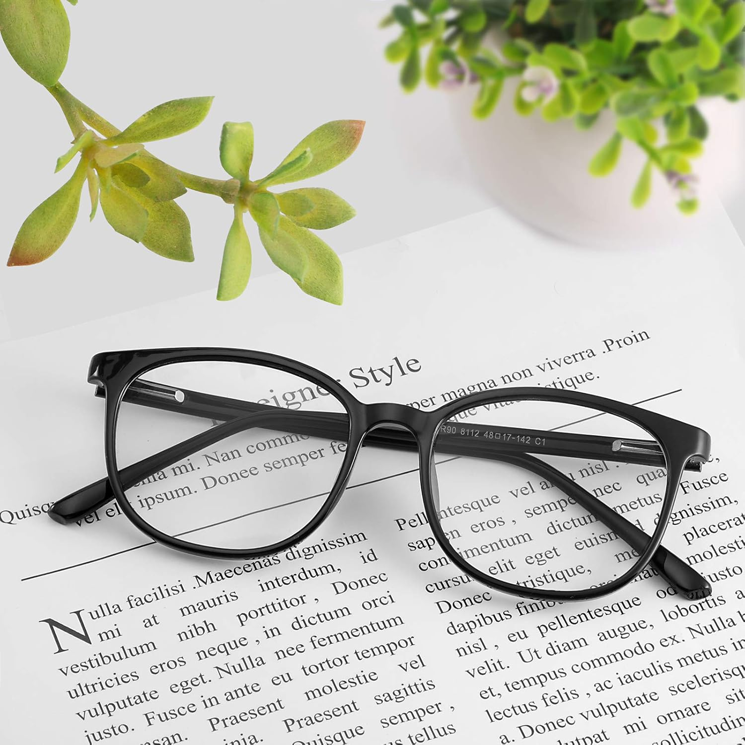 FONHCOO Blue Light Blocking Glasses Fashion round TR90 Frame Transparent Eyewear anti UV Computer Glasses for Women Men image number 6