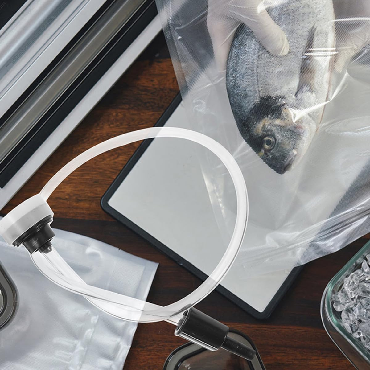 VALICLUD 3Pcs External Vacuum Sealer Hose Kit for Food Storage Vacuum Conduit with Enhanced Seal Space-Saving Organized Tube for Jars and Containers image number 5